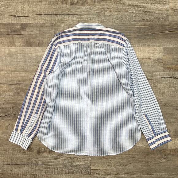 Xirena Button Up Long Sleeve Shirt XL Striped Oxford Lightweight Cotton Modern - Picture 2 of 7